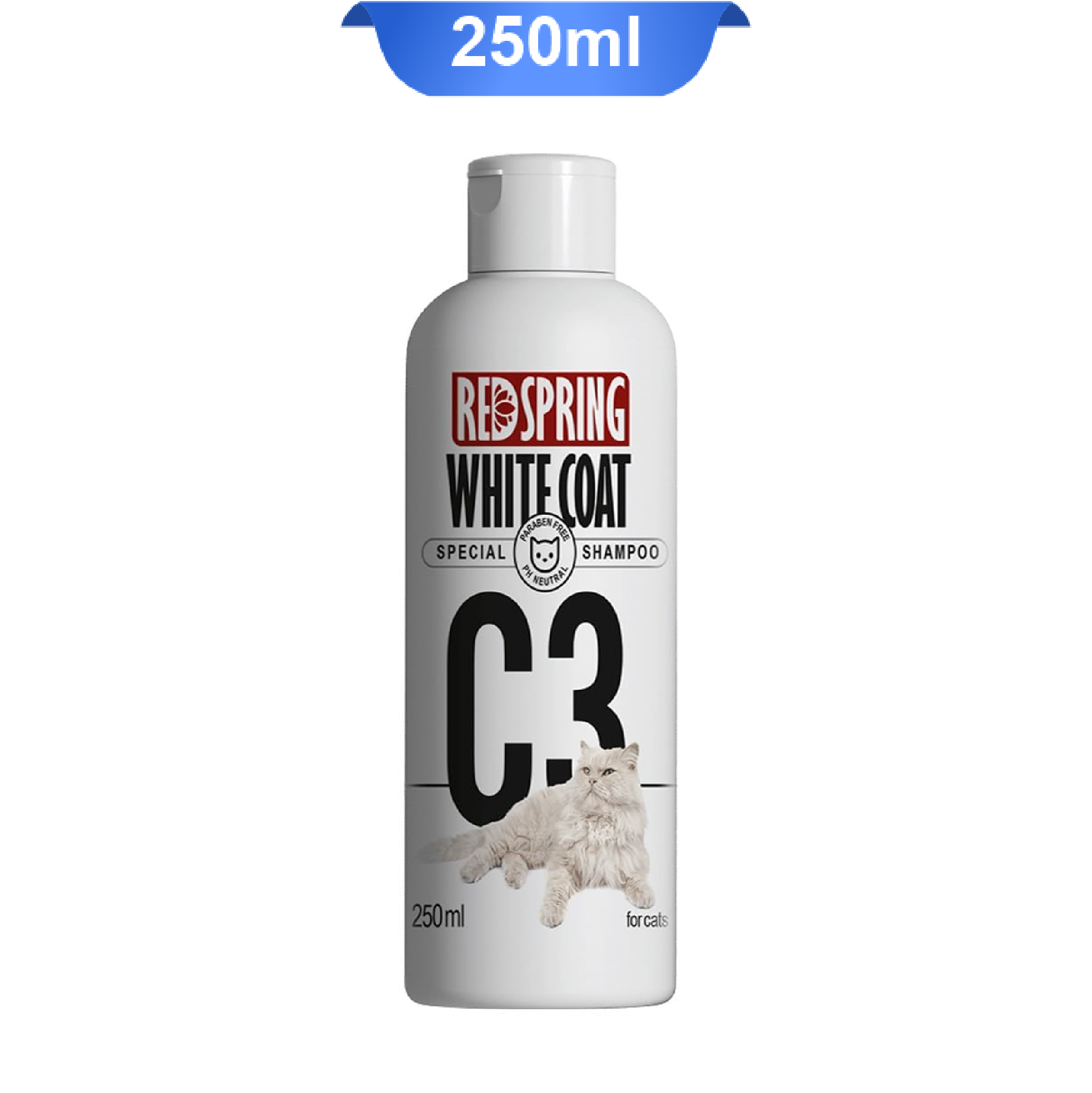 redspring-white-coat-shampoo-cat شامپو گربه سفید رد اسپرینگ وزن 250 میلی لیتر