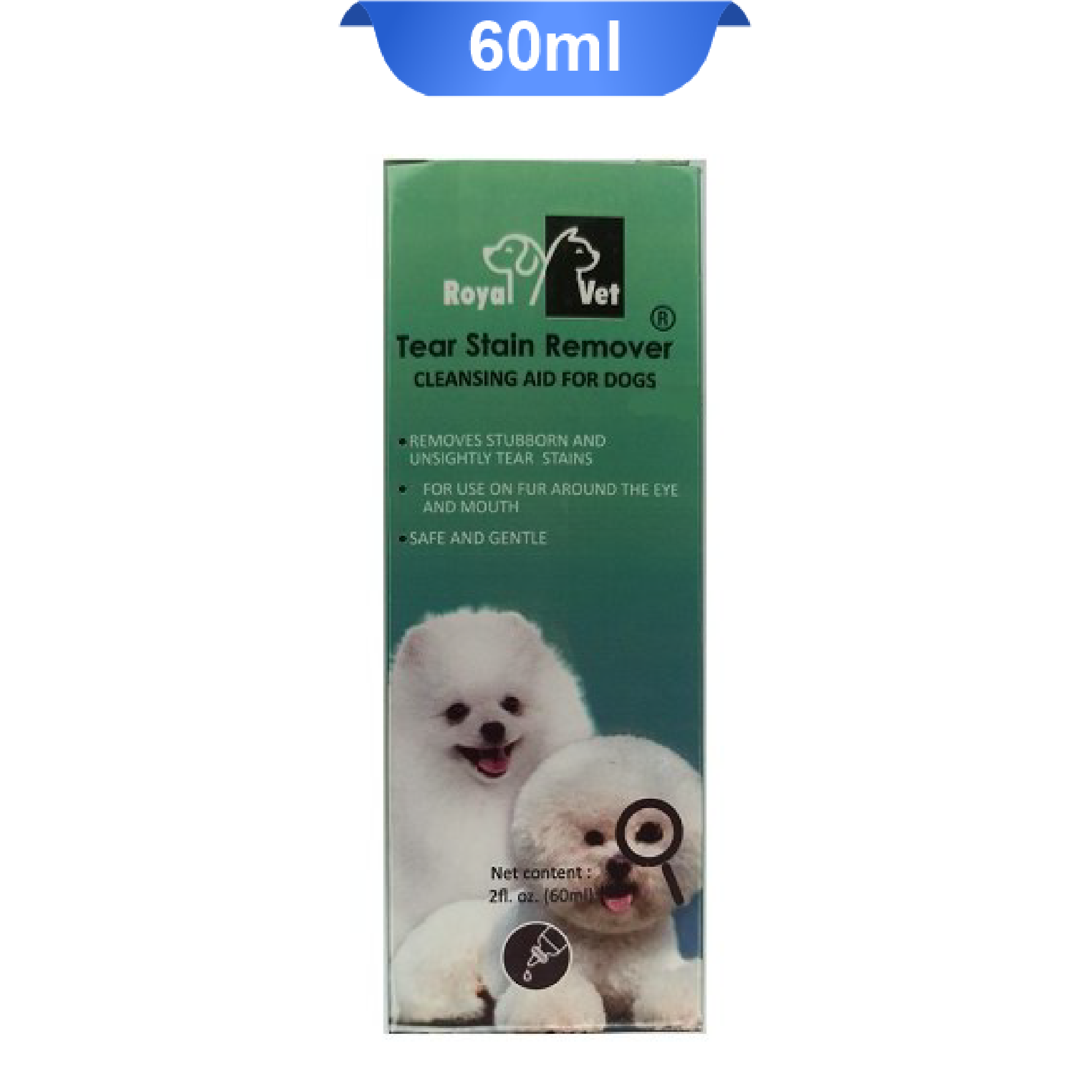 royal-vet-tear-stain-remover-60ml قطره پاک کننده چشم سگ رویال وت حجم 60 میلی لیتر