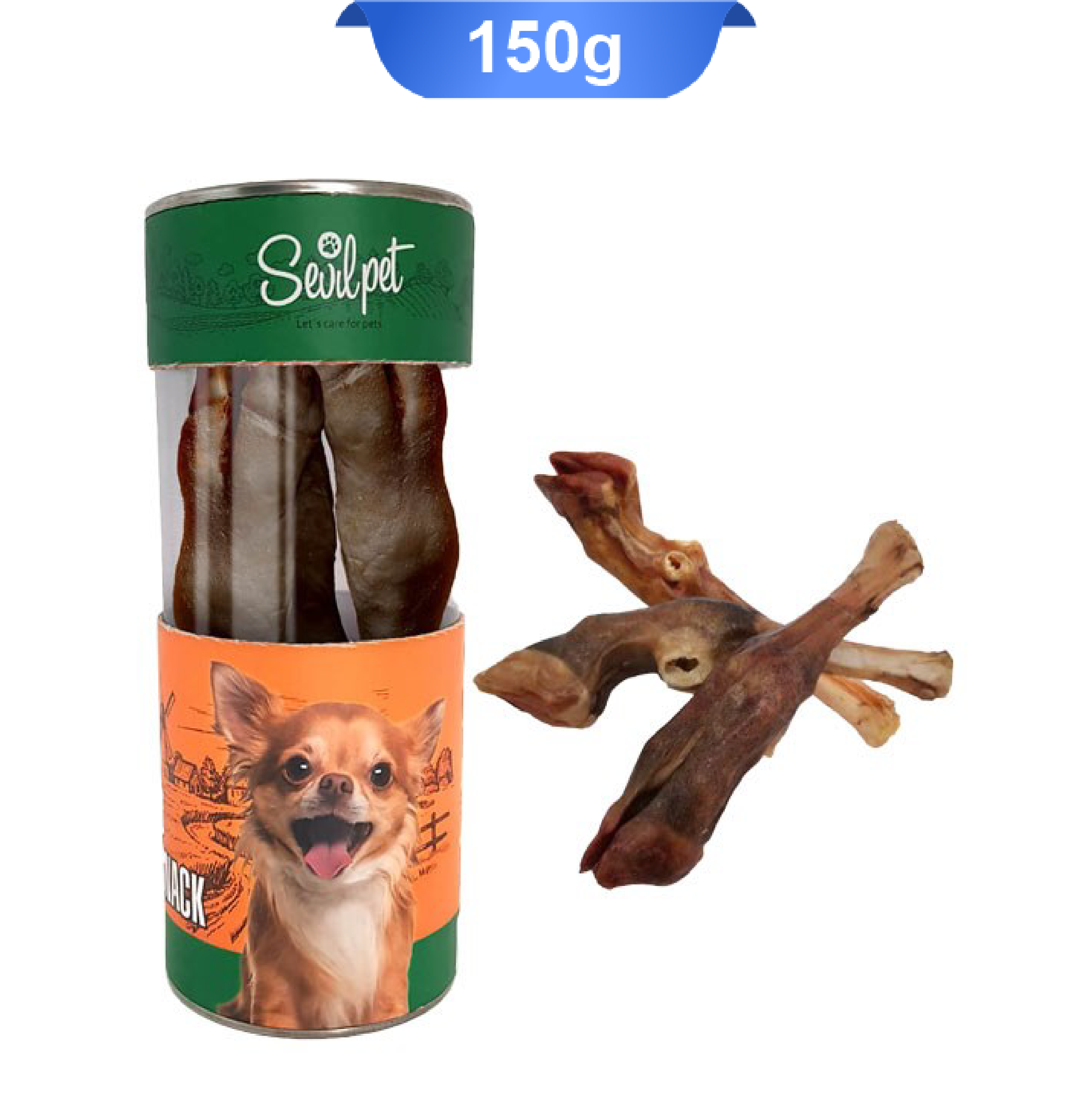 sevilpet-mini-lamb-trotter-snack-165g تشویقی سگ پاچه کوچک بره سویل پت وزن 165 گرم