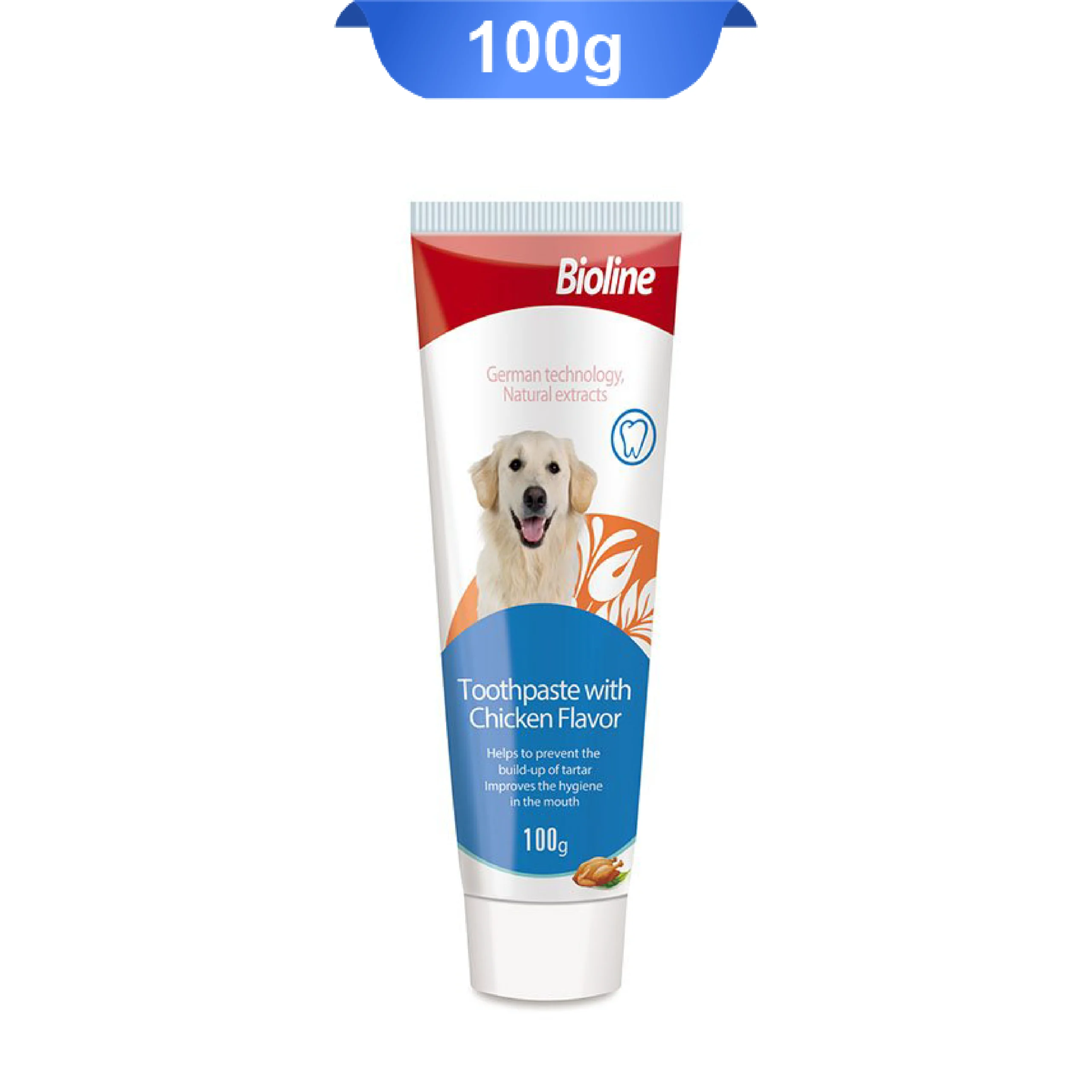 bioline-tooth-paste-with-chicken-flavor-100g خمیر دندان سگ بایولاین طعم مرغ وزن 100 گرم