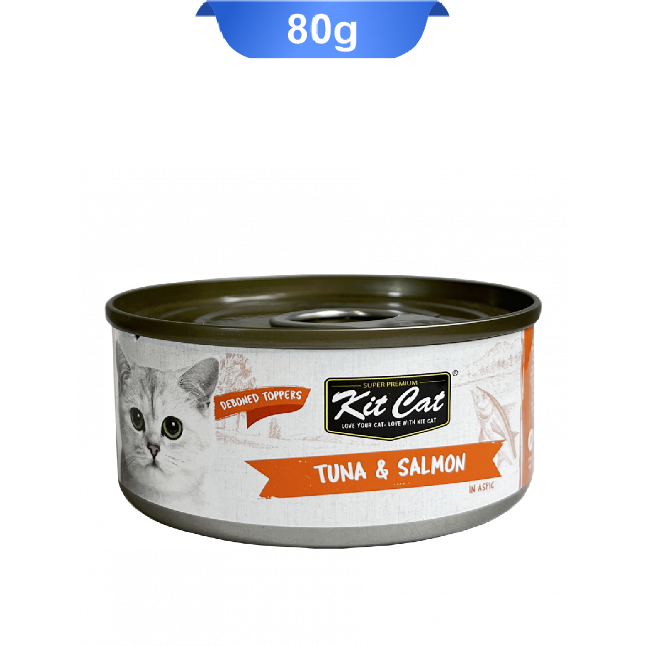 kitcat-tuna-and-salmon-80g کنسرو گربه کیت کت طعم ماهی تن و سالمون وزن 80 گرم