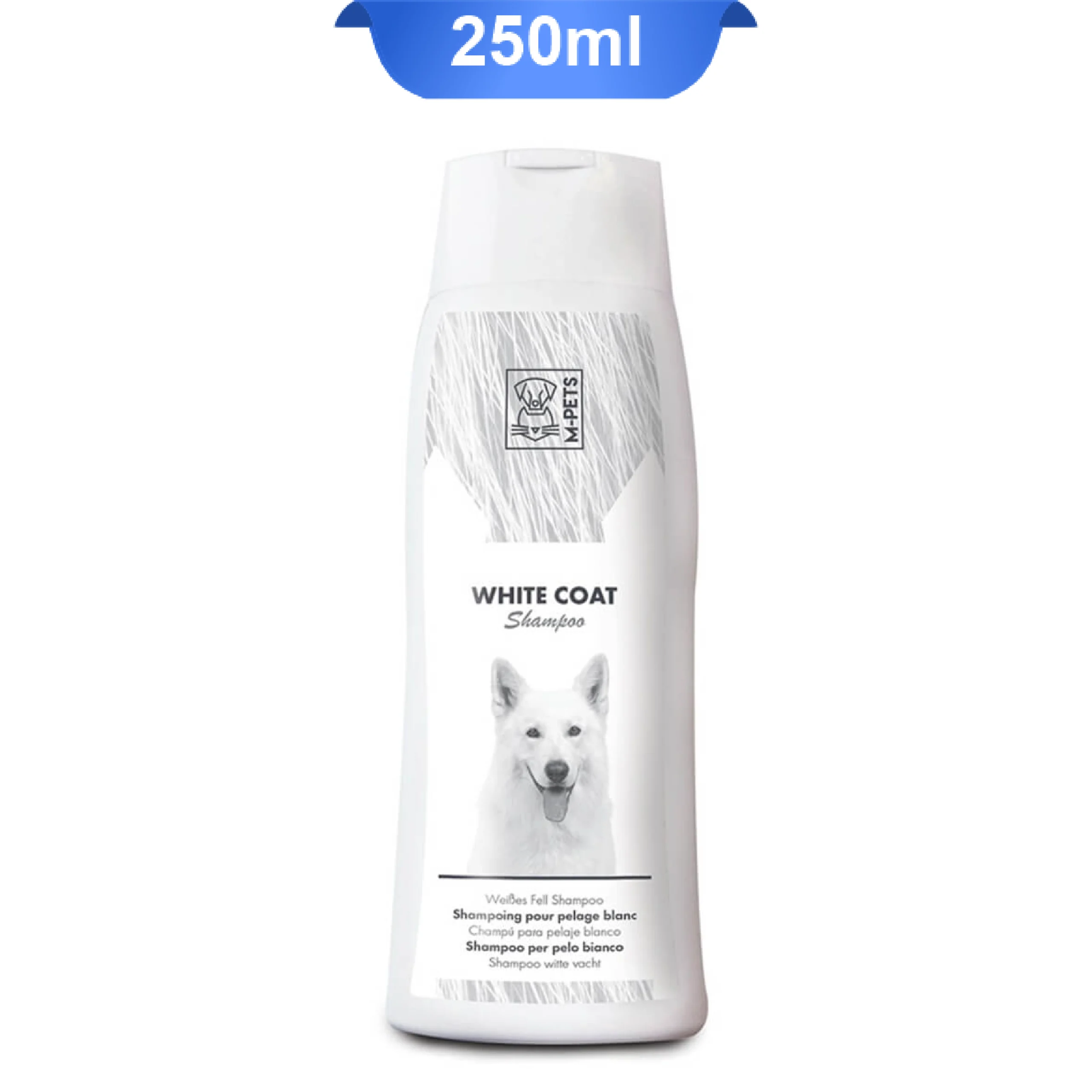 mpets-white-coat-shampoo-dog-250ml شامپو سگ با مو سفید ام پت حجم 250 میلی لیتر