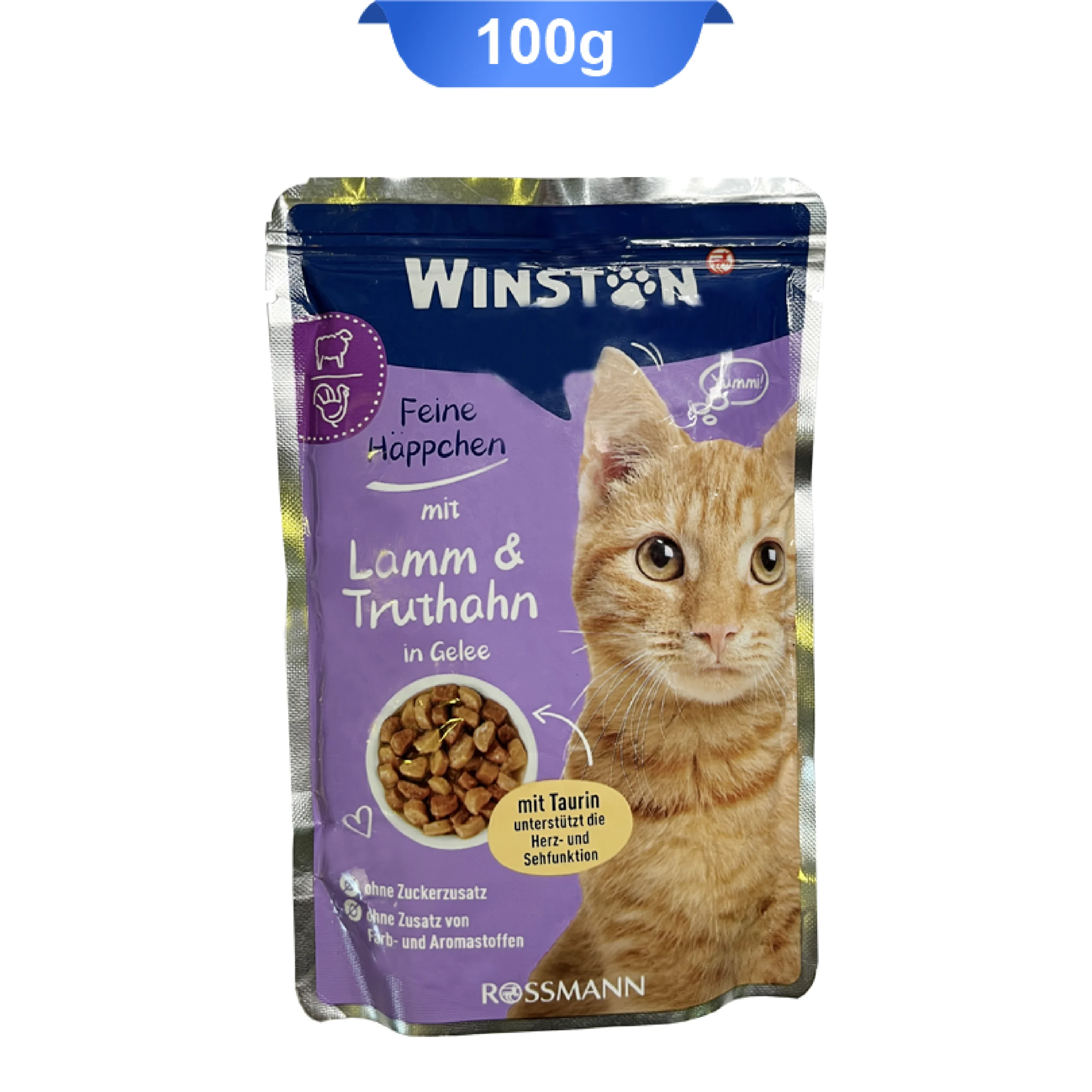 pouch-lamm-and-truthahn-winston پوچ گربه وینستون طعم بره و بوقلمون ژله ای وزن 100 گرم