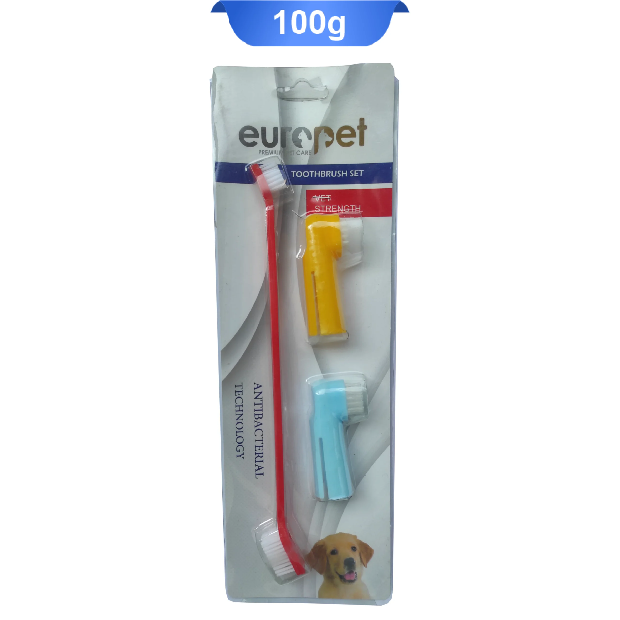 toothbrush-set-antibacterial-technology ست مسواک سگ و گربه یوروپت 3 عددی(پایه بلند و انگشتی) - Image 1