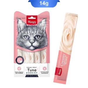 بستنی ونپی صورتی گربه طعم ماهی تن و میگو (ساشه ای)