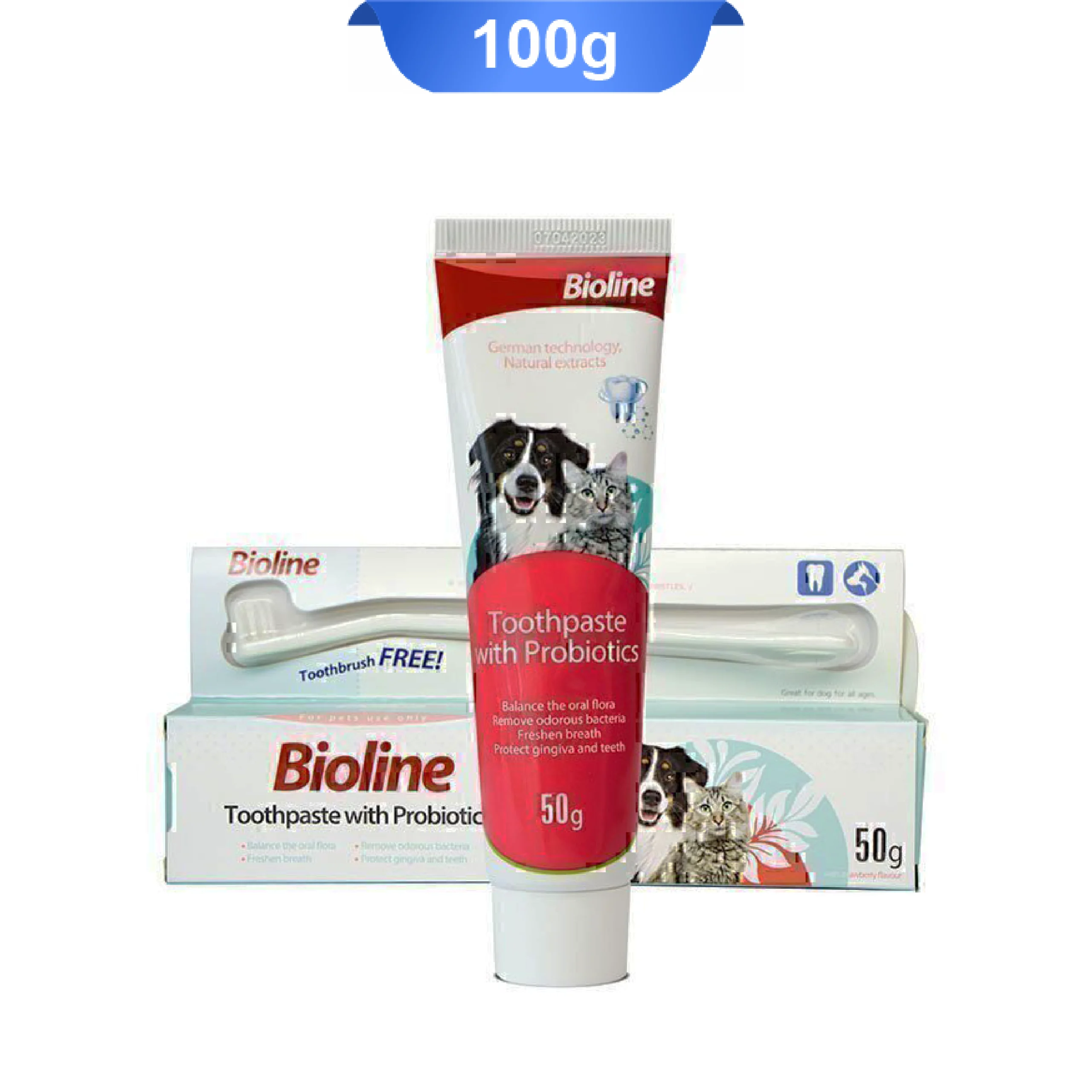 bioline-toothpaste-with-100g-02 ست خمیر دندان و مسواک بایولاین همراه با پروبیوتیک Bioline Toothpaste with Probiotics - Image 1