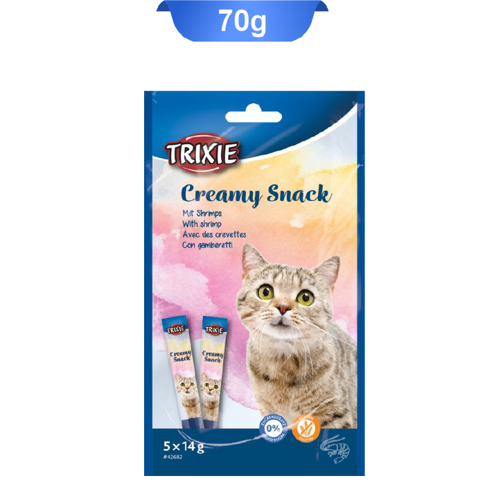 creamy-snacks-shrimp بستنی تریکسی گربه با طعم میگو Trixie Creamy Snacks Shrimps 5 ×14g - Image 1