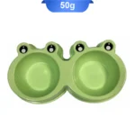 ظرف غذا و آب دو قلو پلاستیکی سگ و گربه طرح قورباغه - Image 2