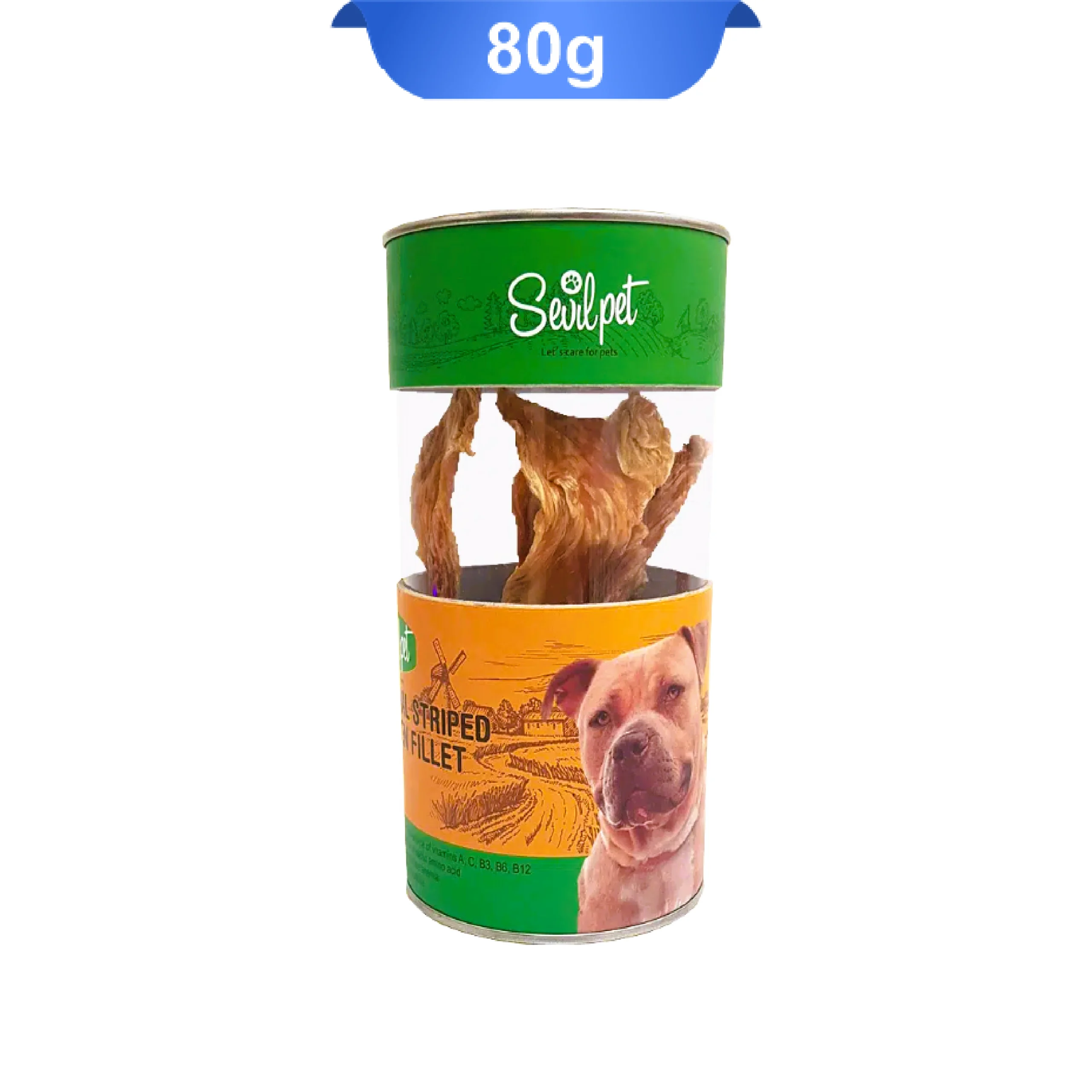 sevilpet-chicken-strip-fillet-80g تشویقی سگ مدل فیله نواری مرغ سویل پت وزن 80 گرم SevilPet Chicken Strip Fillet - Image 1