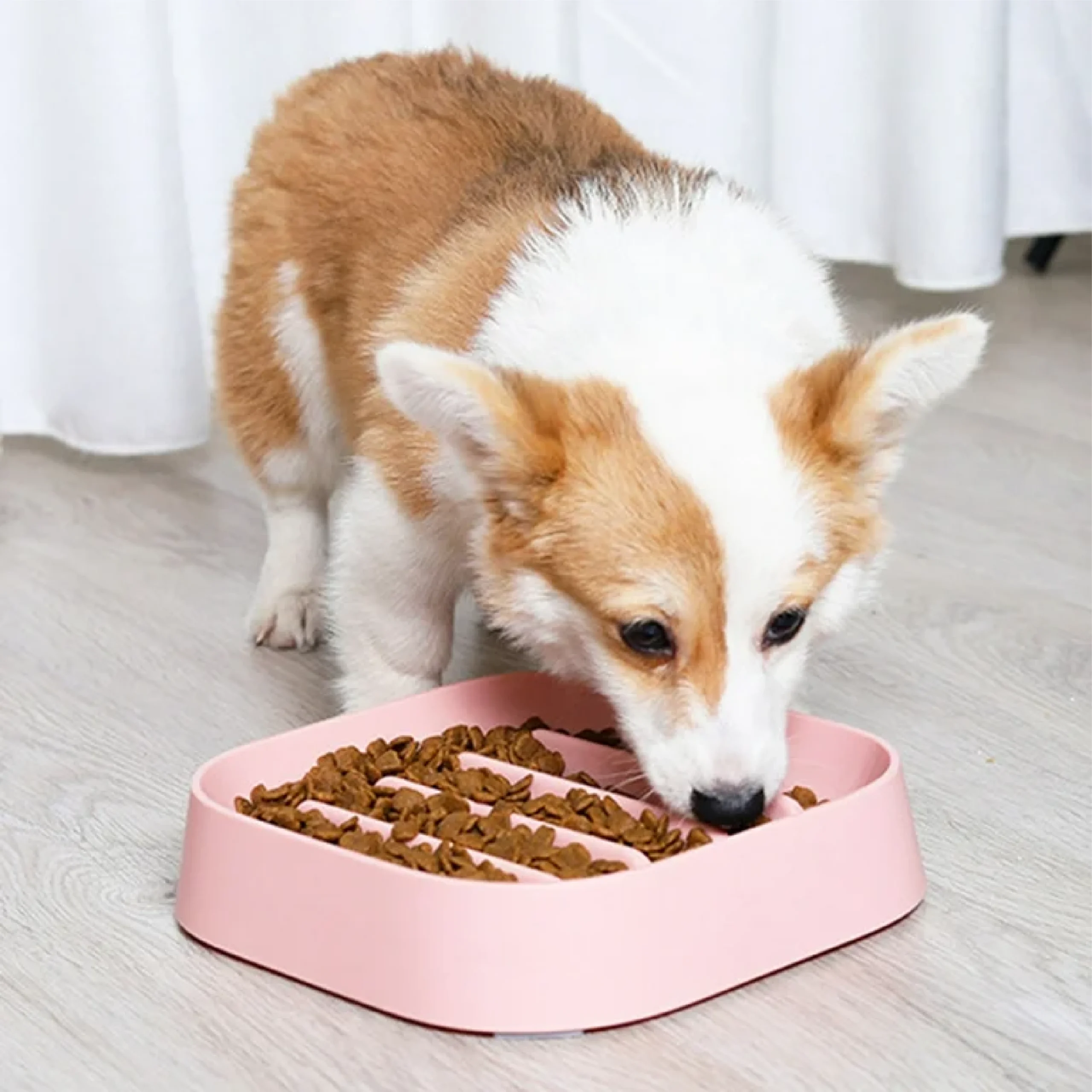 slow-feeding-dog-bowl-linear-pattern-02 ظرف آرام خور سگ طرح خطی Slow Feeding Dog Bowl Linear pattern - Image 1