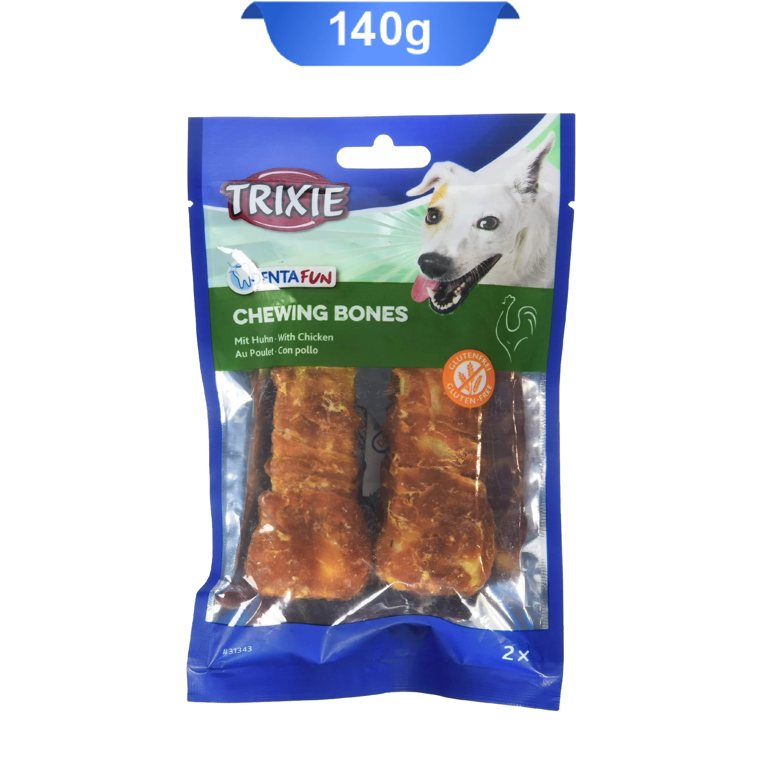 trixie-chewing-bones-with-chicken-140g (3) تشویقی دنتال جویدنی تریکسی با دورپیچ مرغ وزن 140 گرم Trixie Dental Chicken Chewing Bones Dog - Image 1