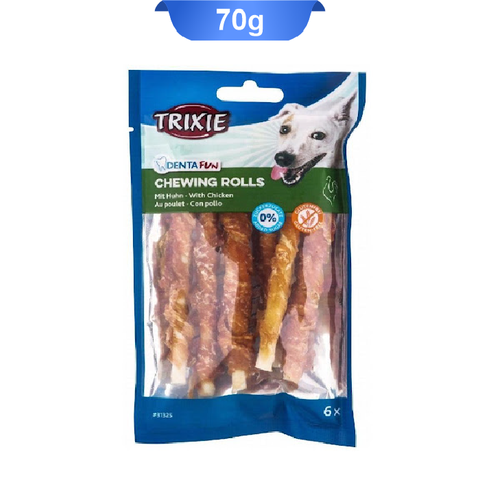 trixie-chewing-rolls-with-chicken-70g تشویقی جویدنی استیکی تریکسی با رول مرغ وزن 80 گرم Trixie Chicken Chewing Rolls - Image 1