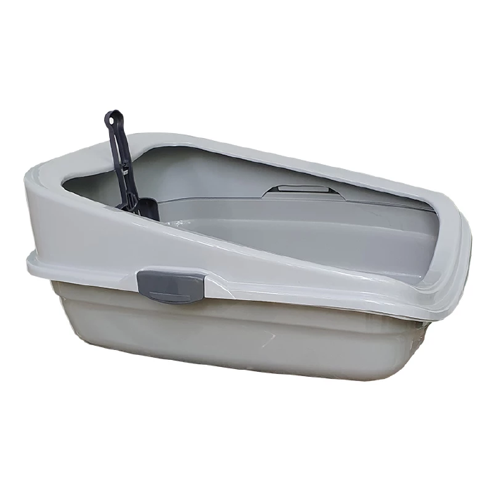 cat-litter-box-mesha-01 ظرف خاک لبه دار مشا همراه بیلچه (Mesha) ابعاد 24×40×57 سانتیمتر - Image 1