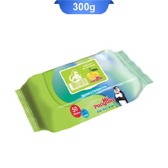 mr-panguin-wet-wipes-01-01 دستمال مرطوب حیوانات مستر پنگوئن رایحه لیمو 50 عدد - Image 1