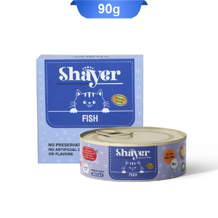 shayer-kitten-pate-food-fish-90g کنسرو شایر پته بچه گربه طعم ماهی وزن 90 گرم (Shayer) - Image 1