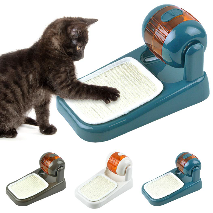 anjetan-cat-slow-feeder-claw-grinding-cat-scratching-board-cat-scratcher-pet-food-puzzle-toy-dog-puzzle-toy-dog-food-ball-dog-food-ball-pet-food-02 اسباب بازی اسکرچر دار و غلتک تشویقی گربه - Image 1