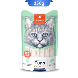 بستنی گربه ونپی تن و اسکالوپ بسته 25 عددی Wanpy Creamy Treat