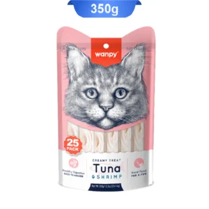 بستنی گربه ونپی طعم تن و میگو بسته 25 عددی Wanpy Creamy Treat Tuna & Shrimp
