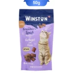 تشویقی گربه وینستون بالشتی طعم مرغ وپنیر وزن 50 گرم Winston
