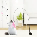 اسباب بازی گربه میله ای پردار پایه چسبی