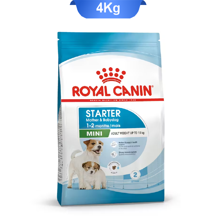 mini_starter_royall غذای خشک سگ های باردار و توله سگ نژاد کوچک رویال کنین (تا وزن 10 کیلوگرم) طعم مرغ وزن 4 کیلوگرم Royal Canin Mini Starter - Image 1