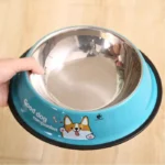 ظرف استیل رنگی سگ و گربه سایز S (قطر 16 سانتی متر) - Image 5