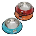 ظرف استیل رنگی سگ و گربه سایز S (قطر 16 سانتی متر) - Image 2