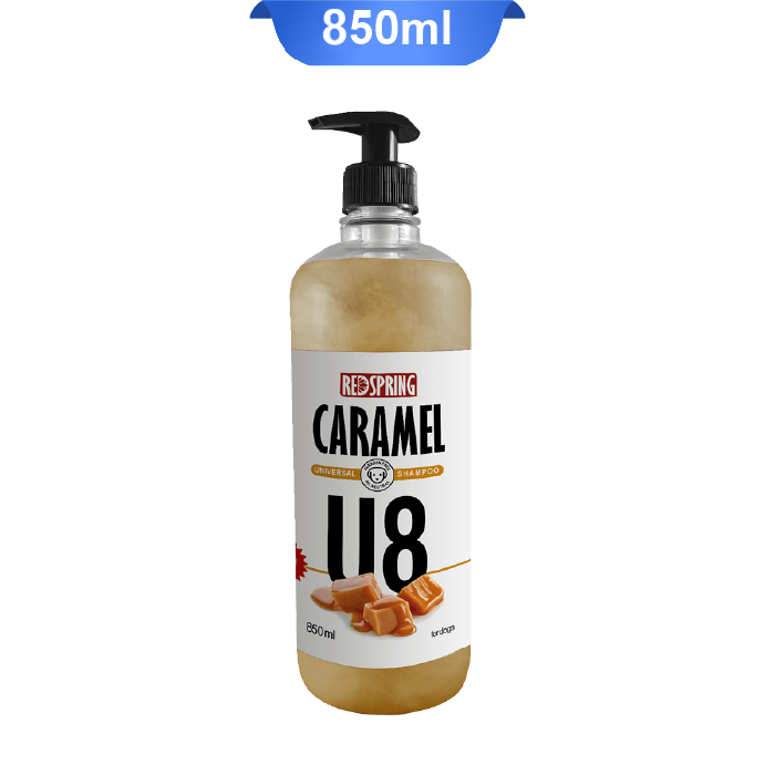 redspring-shampoo-3 شامپو روزانه سگ مناسب انواع مو رد اسپرینگ عصاره کارامل وزن 850 میلی لیتر (RedSpring) - Image 1