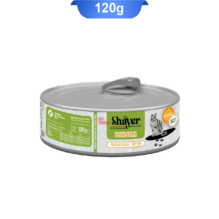 shayer-dsh-dsl-cat-120g کنسرو غذای گربه شایر مدل DSH/DLH طعم مرغ وزن 120 گرم Shayer - Image 1
