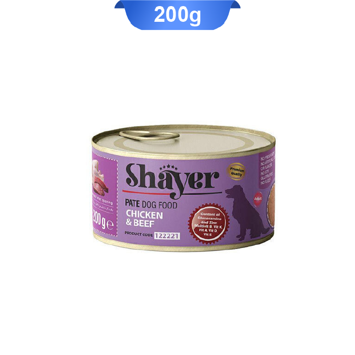 shayer-pate-dog-food-chicken-beef-200g کنسرو سگ شایر طعم مرغ و گوشت وزن 200 گرم Shayer - Image 1
