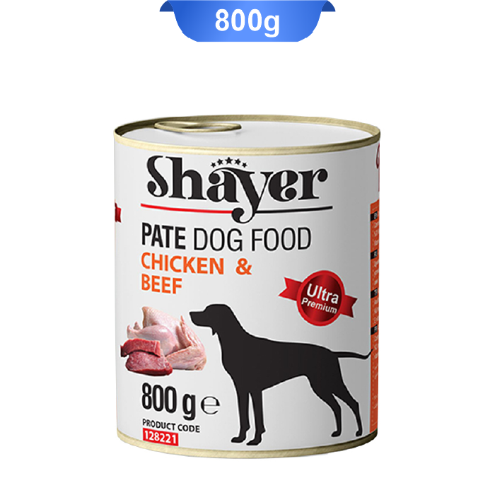 shayer-pate-dog-food-chicken-beef-800g کنسرو پته سگ شایر طعم مرغ و گوشت وزن 800 گرم Shayer - Image 1