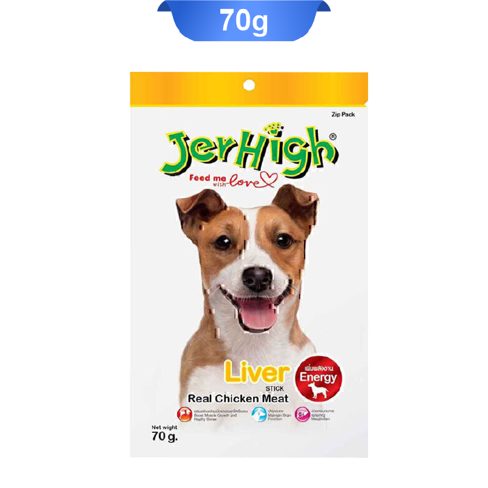 jerhigh-liver-real-chicken-meat-70g تشویقی سگ جرهای طعم جگر وزن 70 گرم Jerhigh Liver - Image 1