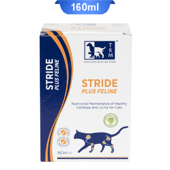 trm-stride-plus-feline-160ml شربت استراید پلاس تی ار ام تقویت مفاصل، غضروف، استخوان گربه تی آر ام استراید تقویت مفاصل گربه تی آر ام حجم 160 میلی لیتر TRM Stride Plus Feline