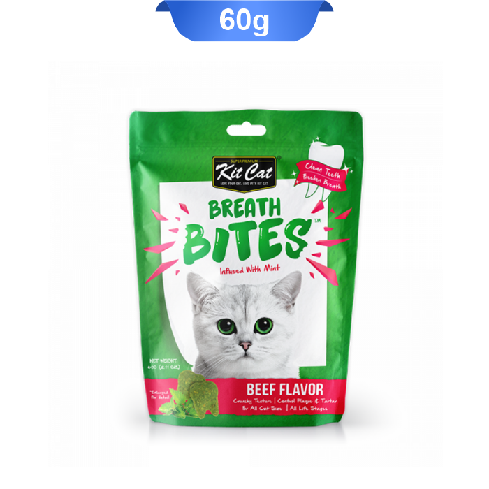 kit-cat-breath-bites-beef-60g تشویقی دنتال گربه کیت کت طعم گوشت وزن 60 گرم - Image 1