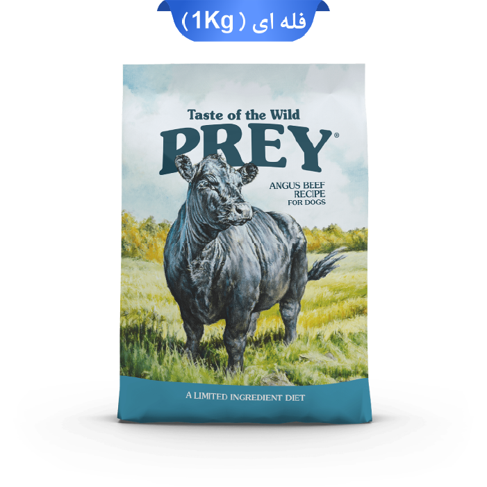 prey-angus-beef-recipe-for-dogs-fale غذا خشک سگ بالغ پری تیست آف د وایلد طعم گوشت گاو (زیپ کیپ فله) Taste of the Wild Prey - Image 1