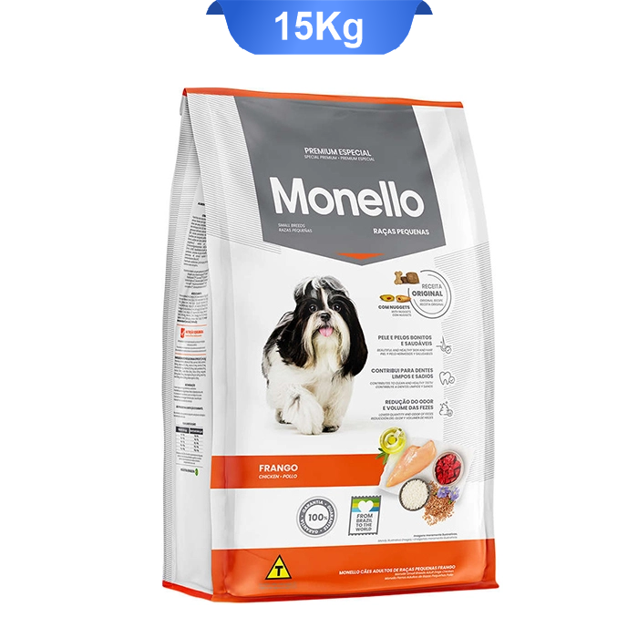 small_bread_tashvighi_15k غذای خشک سگ بالغ نژاد کوچک (حاوی دانه تشویقی) طعم مرغ وگوشت وبرنج مونلو (Small Bread) وزن 15 کیلوگرم - Image 1