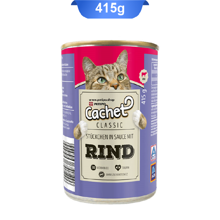cachet-rind-415g کنسرو گربه کچت طعم گوشت گاو وزن 415 گرم Cachet Rind - Image 1