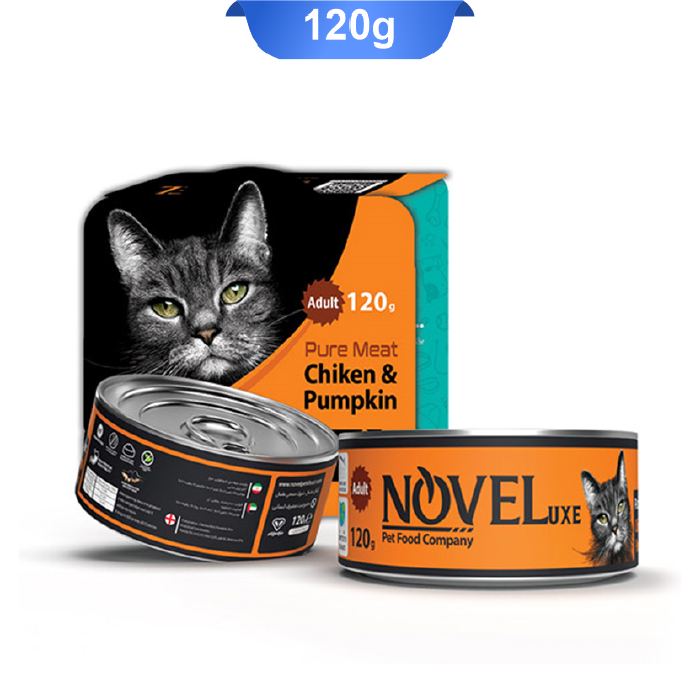 noveluxe-cat-pure-meat-chicken-pumpkin-120g کنسرو گربه نوول لوکس نچرال مرغ و کدوحلوایی وزن 120 گرم Noveluxe Chicken & Pumpkin - Image 1