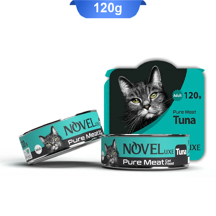 noveluxe-cat-pure-meat-tuna-120g کنسرو گربه نوول لوکس نچرال طعم ماهی تن وزن 120 گرم Noveluxe Tuna - Image 1