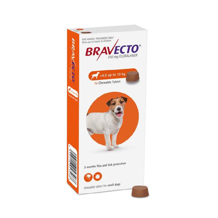 bravecto-01 قرص ضد کک و کنه براوکتو مناسب سگهای کوچک 4.5 تا 10 کیلوگرم Bravecto Flea And Tick Dogs - Image 1