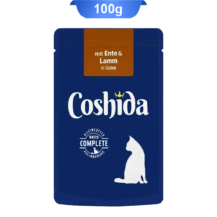 dein-bestes-100g-03-08 پوچ گربه کوشیدا طعم اردک و بره در ژله وزن 100 گرم کد 103140 Coshida Mit Ente & Lamm In Gelee - Image 1