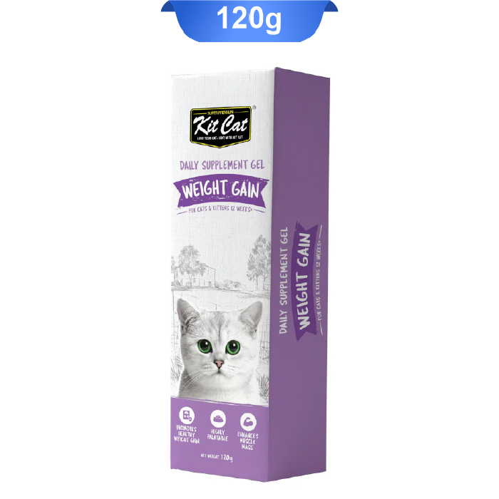 kitcat-gel-07 خمیر مکمل افزایش وزن گربه کیت کت وزن 120 گرم KitCat Weight Gain - Image 1