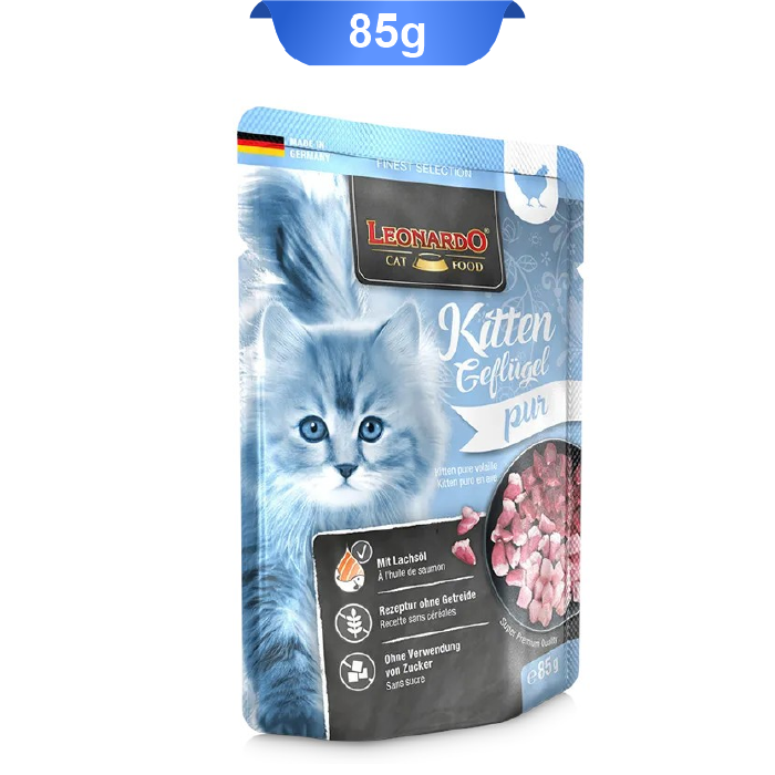 leonardo-pouch-kitten-poultry-85g پوچ بچه گربه لئوناردو طعم مرغ وزن 85 گرم Leonardo - Image 1