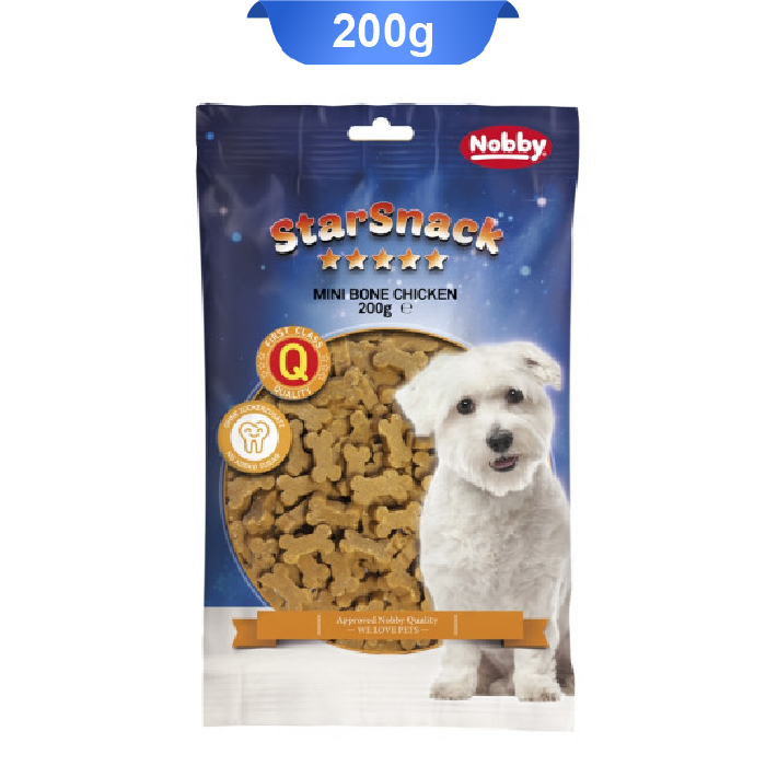 nobby-mini-bones-chicken-200gr تشویقی سگ نوبی مدل استخوانی طعم مرغ وزن 200 گرم کد 104196 Nobby Mini Bones - Image 1