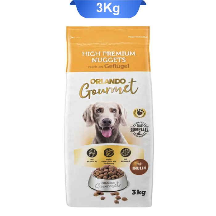 orlando-gourmet-reich-in-geflugel-3kg غذا خشک سگ اورلاندو طعم گوشت پرندگان وزن 3 کیلوگرم Orlando Gourmet Adult Geflugel - Image 1