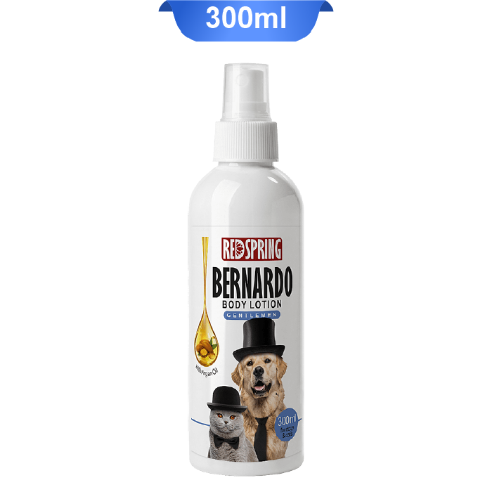 redspring-bernardo-body-lotion-gentelmen-300ml لوسیون بدن رد اسپرینگ برناردو مناسب سگ و گربه های جنتلمن حاوی روغن آرگان Red Spring - Image 1