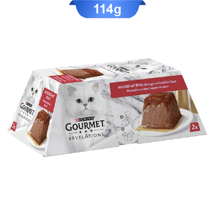 gourmet-revelations-04 دسر پته گربه گورمت مدل رولیشنز طعم گوشت گاو وزن 2*57 گرم Gourmet Revelations - Image 1