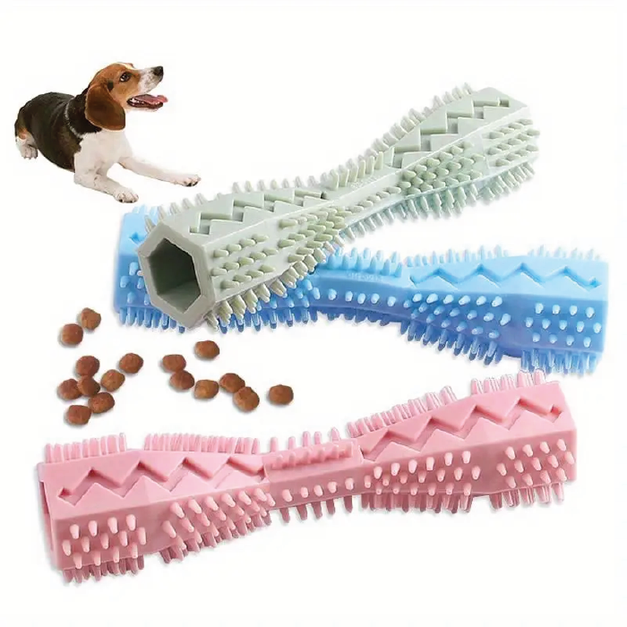 interactive-dog-toothbrush-toy-02 اسباب بازی دندانی سگ سلیکونی چند کاره برند Senye - Image 1