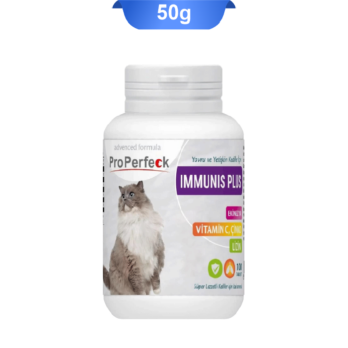 properfeck-immunis-plus-cat-tablet-100 قرص مکمل تقویت سیستم ایمنی گربه پروپرفک 100 عددی ProPerfeck Immunis Plus - Image 1