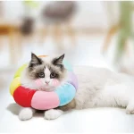 گردنبند الیزابت بالشتی گربه طرح گل رنگین کمانی سایز کوچک کد 106343 - Image 3